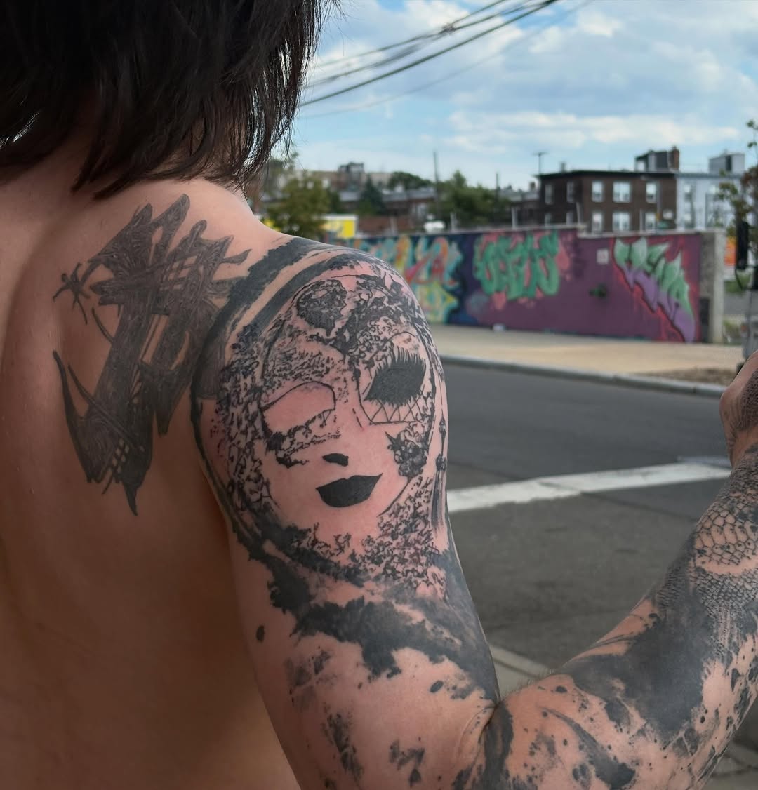 Tattoo by @spikecharms — blackwork, illustrative