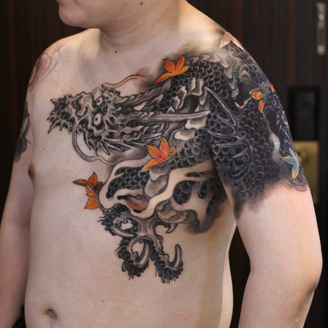 Tattoo by @xuruitattoo — japanese_irezumi, black_and_grey