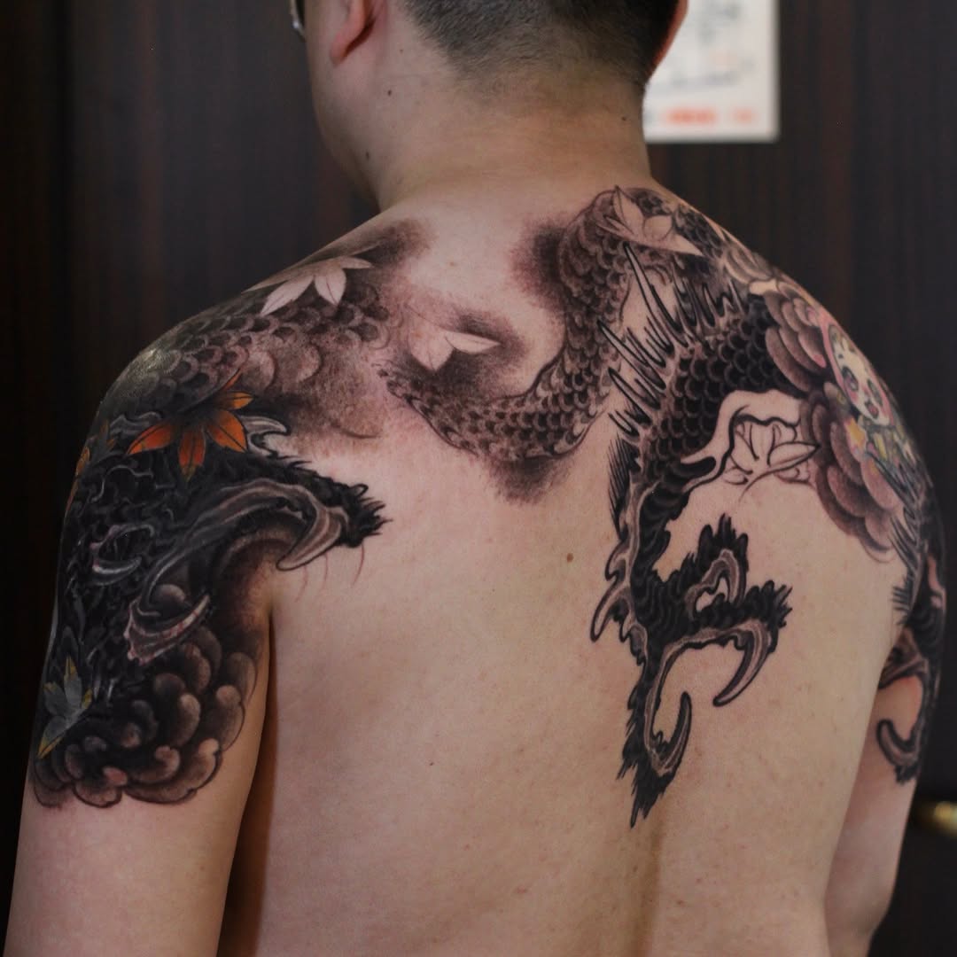 Tattoo by @xuruitattoo — japanese_irezumi, black_and_grey