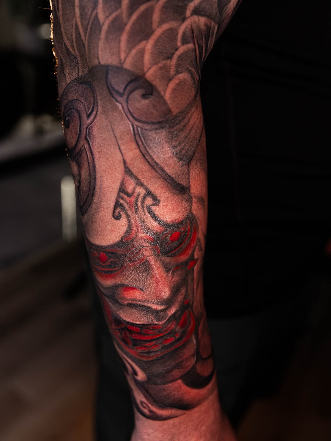 Tattoo by @1kc_laurenbeee β japanese_irezumi, black_and_grey