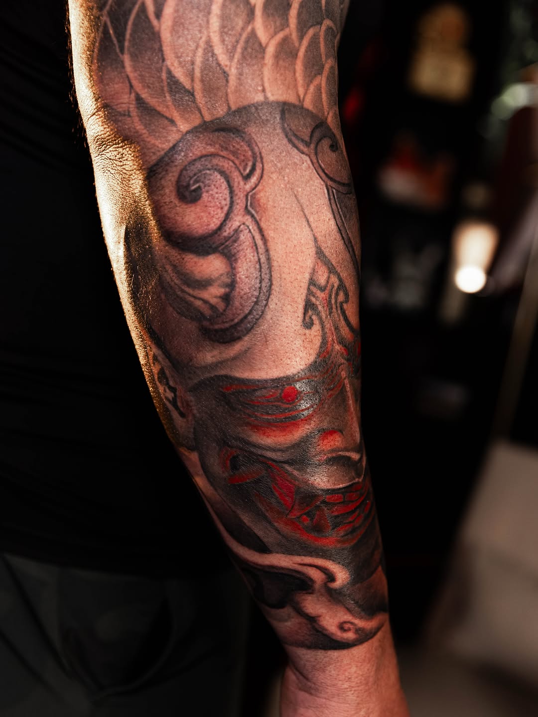 Tattoo by @1kc_laurenbeee β japanese_irezumi, black_and_grey