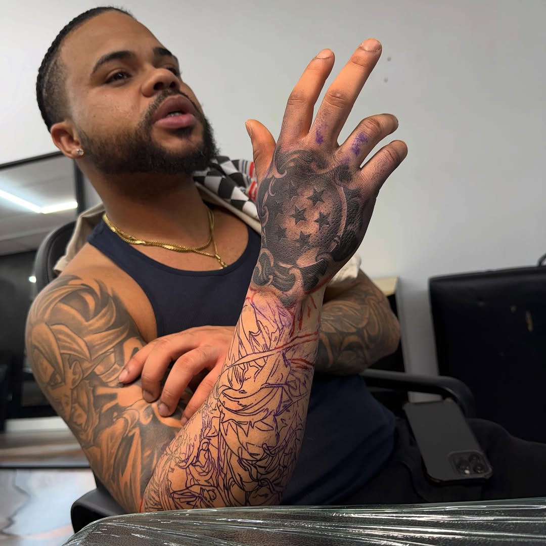 Tattoo by @idrinkink_ — black_and_grey, anime