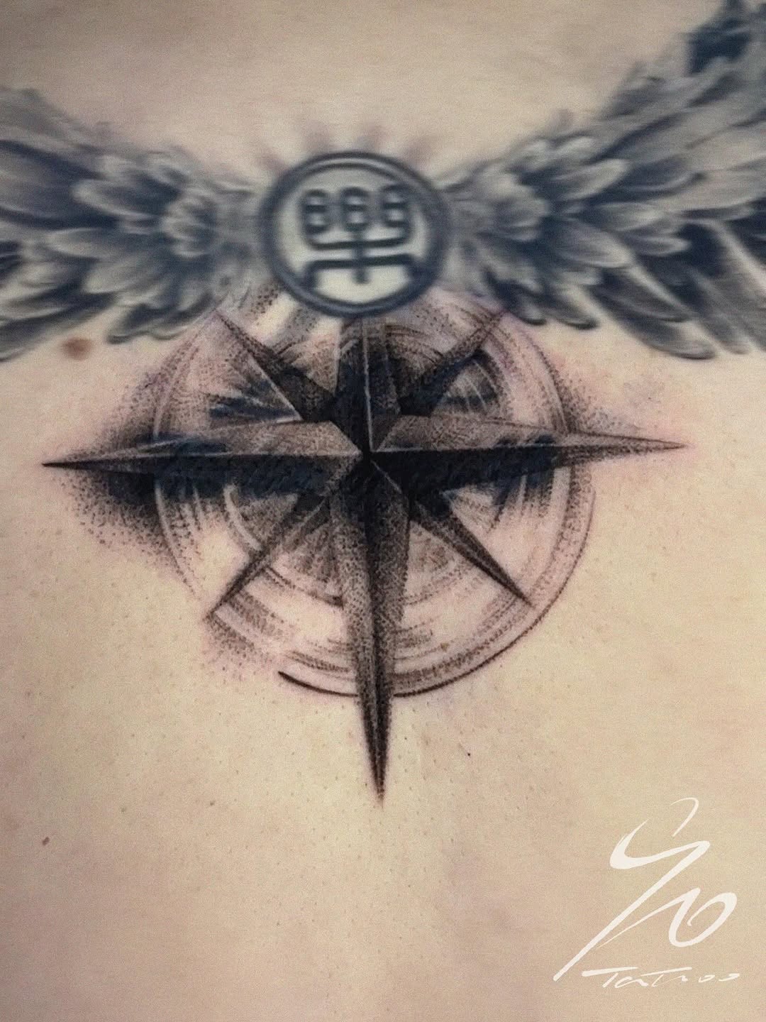 Tattoo by @90tattoo_ — dotwork, black_and_grey