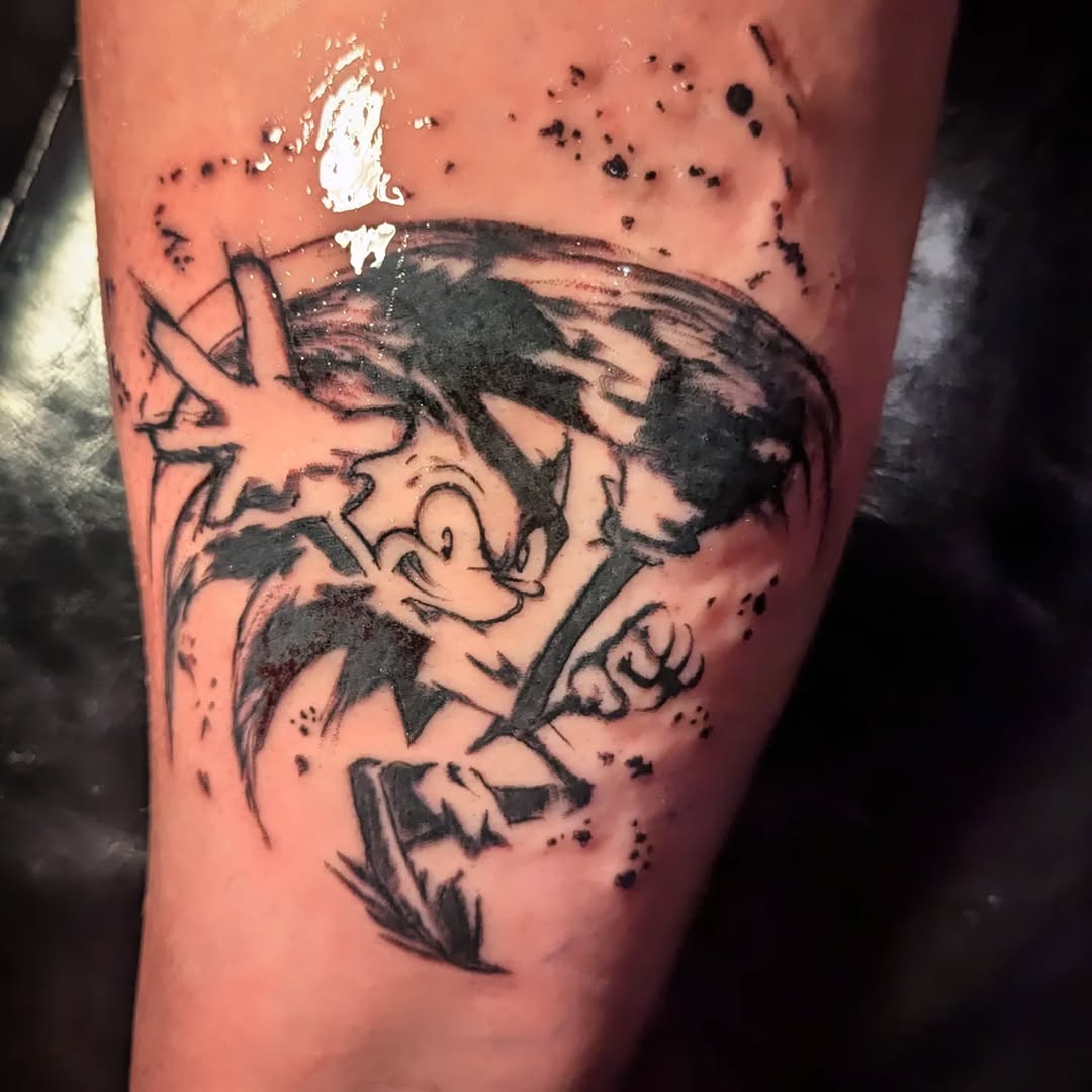 Tattoo by @sarah.pi.tattoo — illustrative, black_and_grey