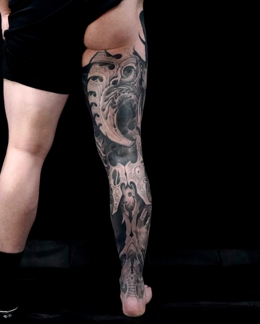 Tattoo by @tony.cruz.tattoo — black_and_grey, dark_realism