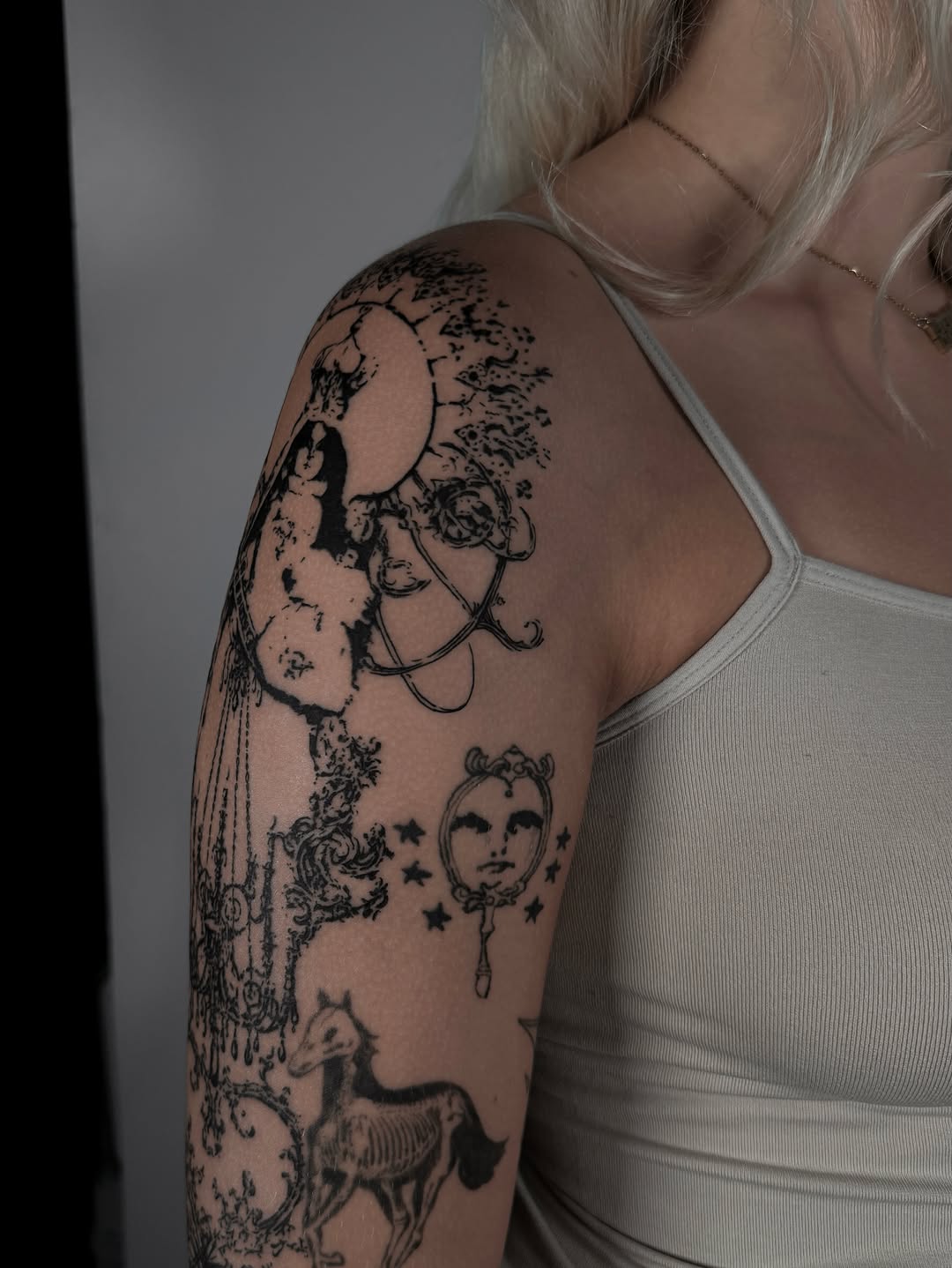 Tattoo by @luahills.tattoos — blackwork, illustrative