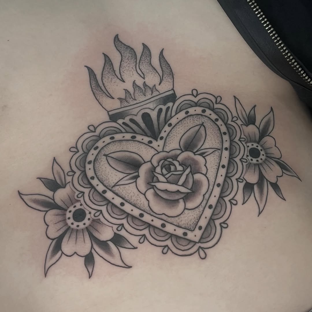 Tattoo by @amandamarietattoo — american_traditional, black_and_grey