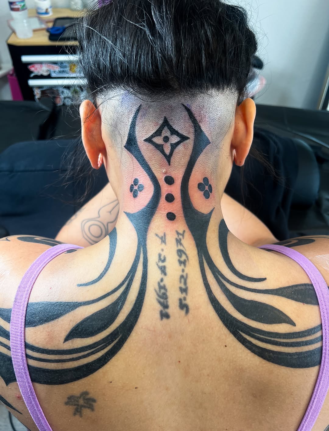 Tattoo by @mortismarauder — blackwork, lettering_script