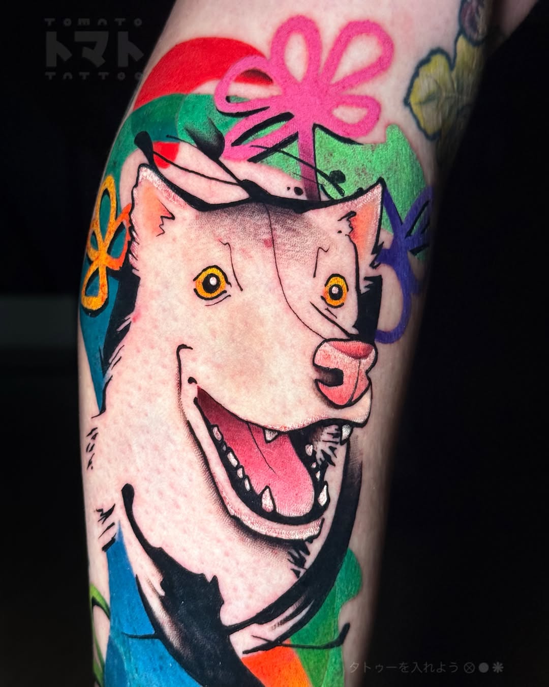 Tattoo by @tomato.tattoos โ new_school, trash_polka