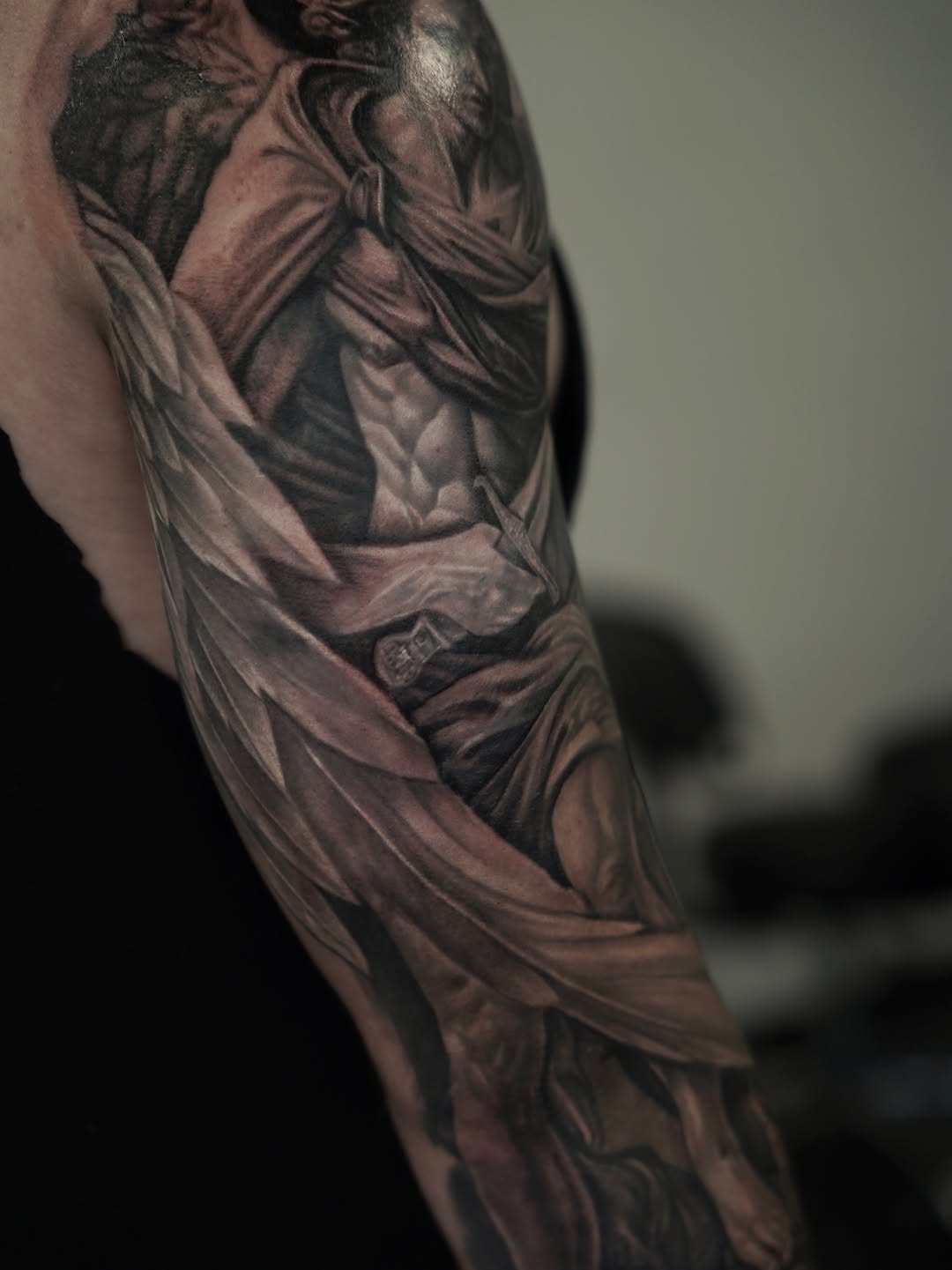 Tattoo by @nelsontellezart — realism, black_and_grey