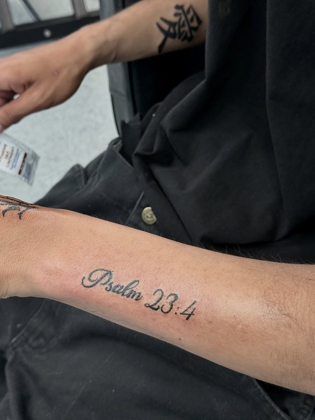 Tattoo by @greave.tattoos — lettering_script, fine_line