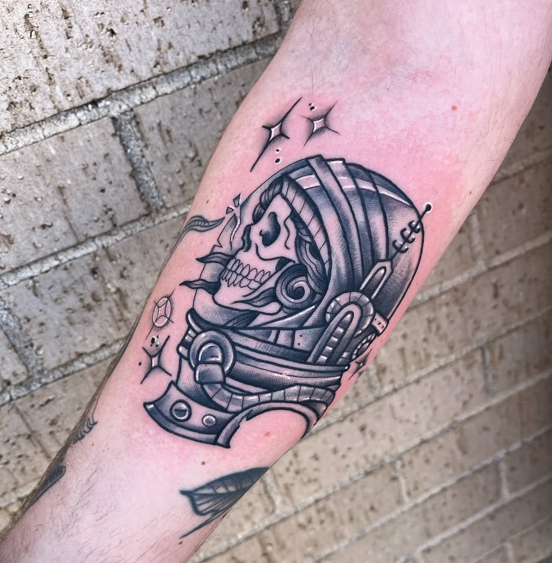 Tattoo by @swampzillla — illustrative, black_and_grey