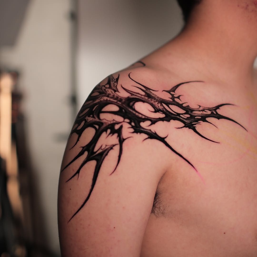 Tattoo by @strokin_dark — blackwork, tribal