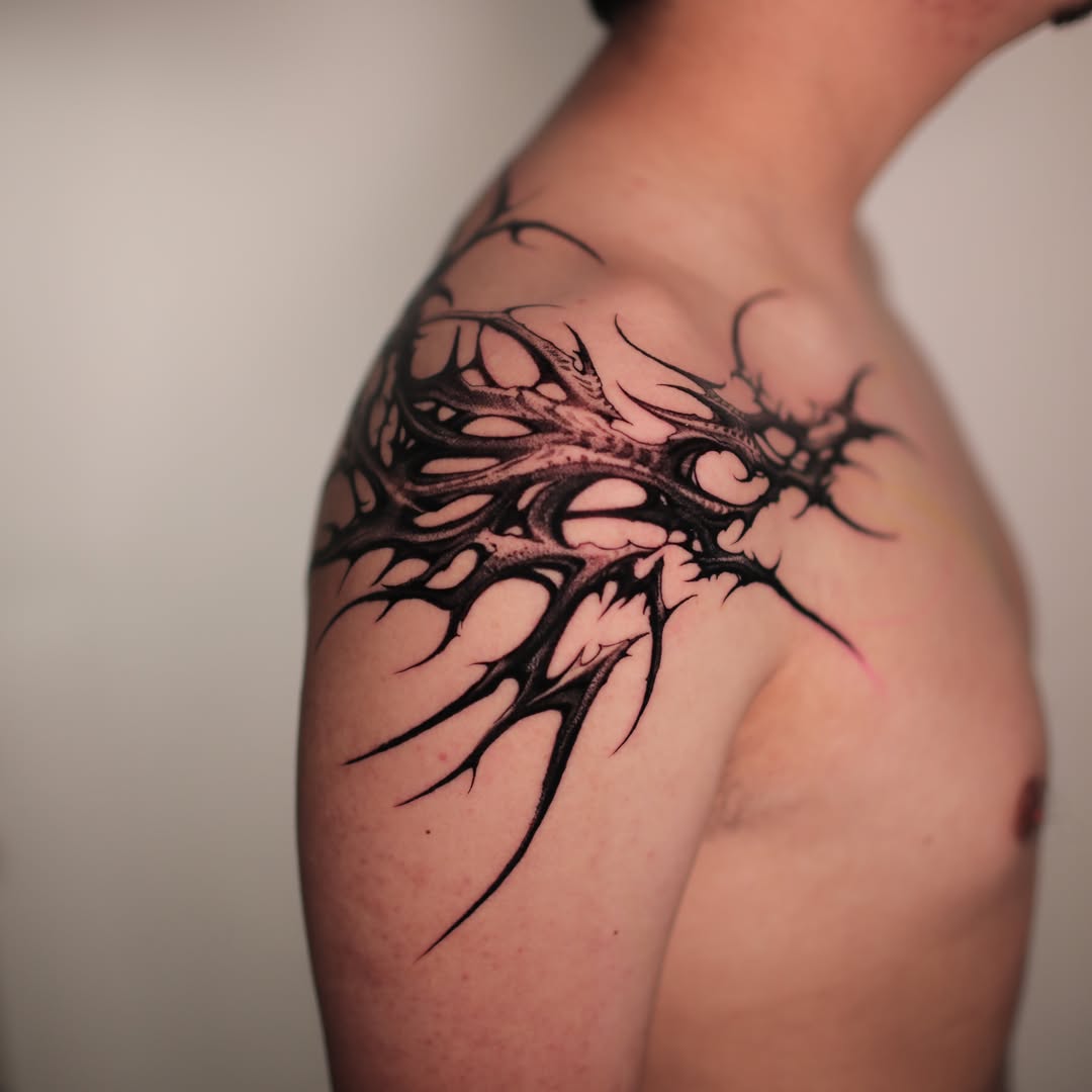 Tattoo by @strokin_dark — blackwork, ornamental