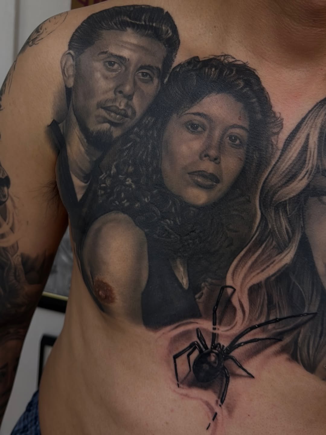 Tattoo by @richie_moreno_tattoo — realism, black_and_grey