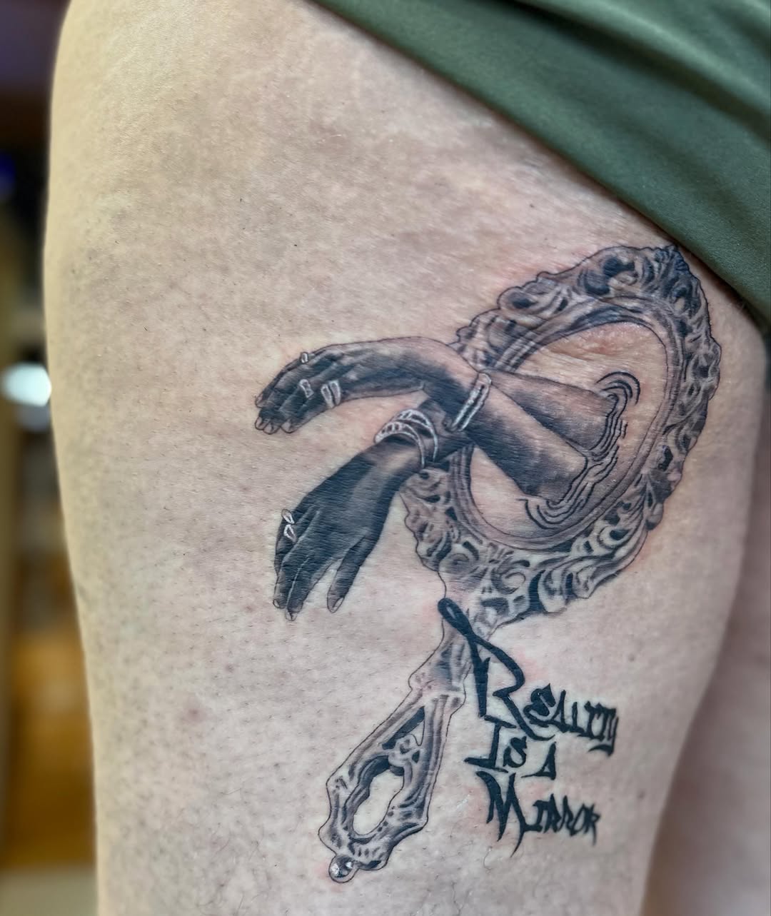 Tattoo by @koolzink — realism, lettering_script
