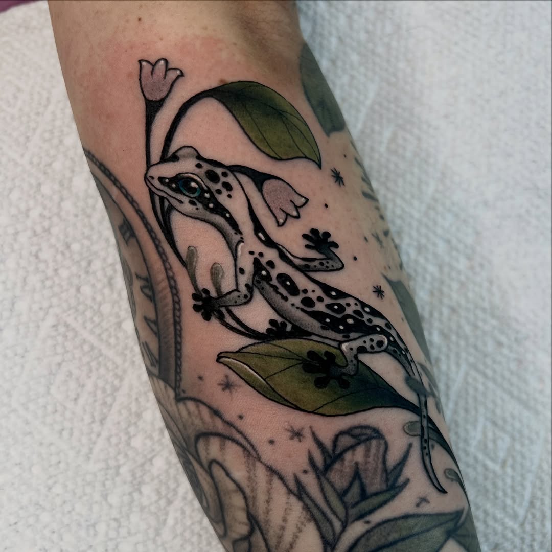 Tattoo by @death__frisbee — illustrative, black_and_grey