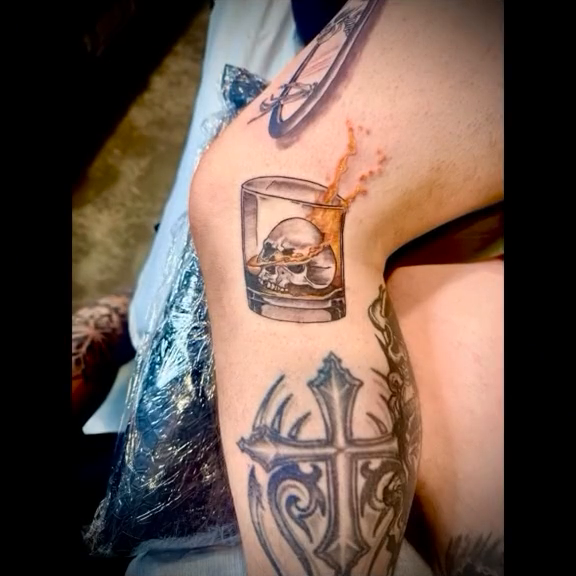 Tattoo by @sparkles_tattoos — realism, trash_polka