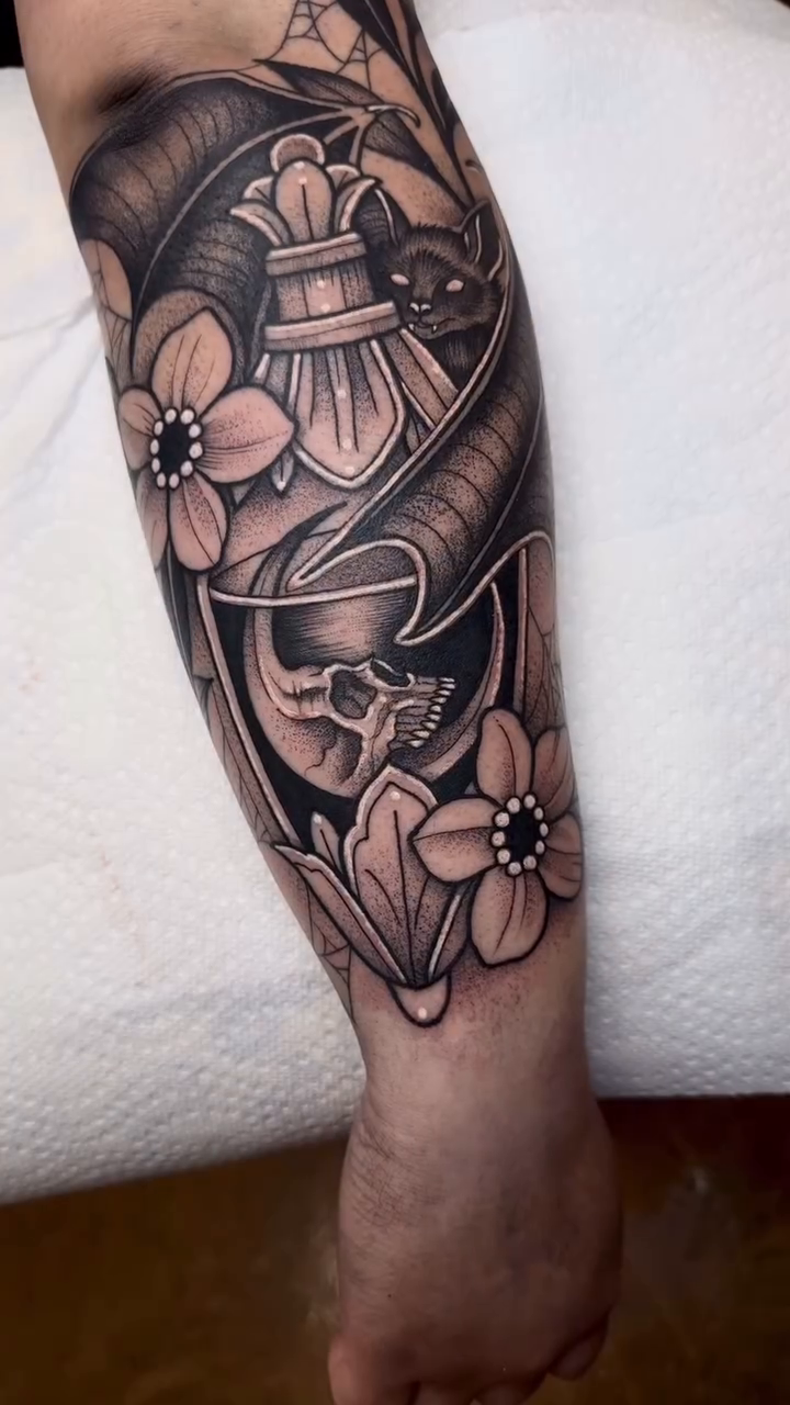 Tattoo by @krissydiane_tattoos — black_and_grey, illustrative