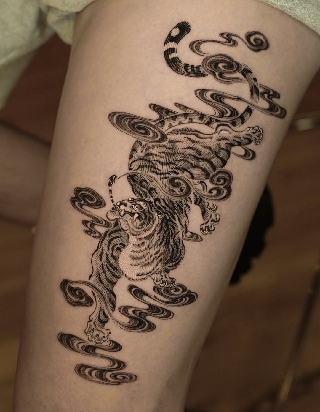 Tattoo by @think_tatt — japanese_irezumi, black_and_grey