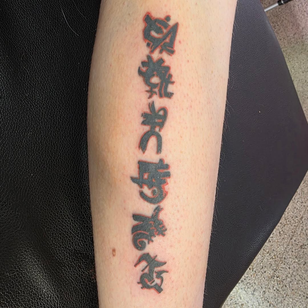 Tattoo by @callmemidas — lettering_script, illustrative