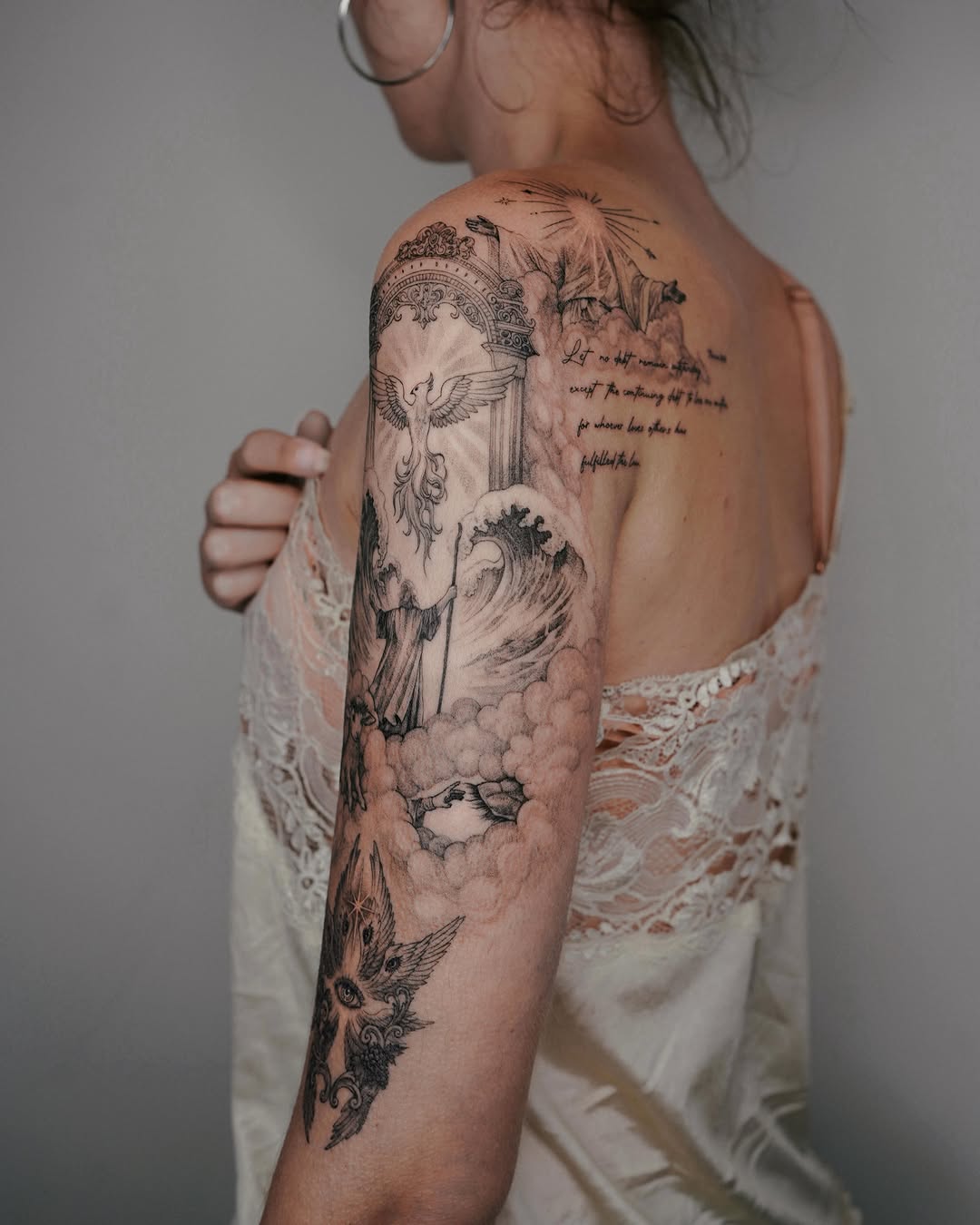 Tattoo by @yeonji_heart โ black_and_grey, illustrative