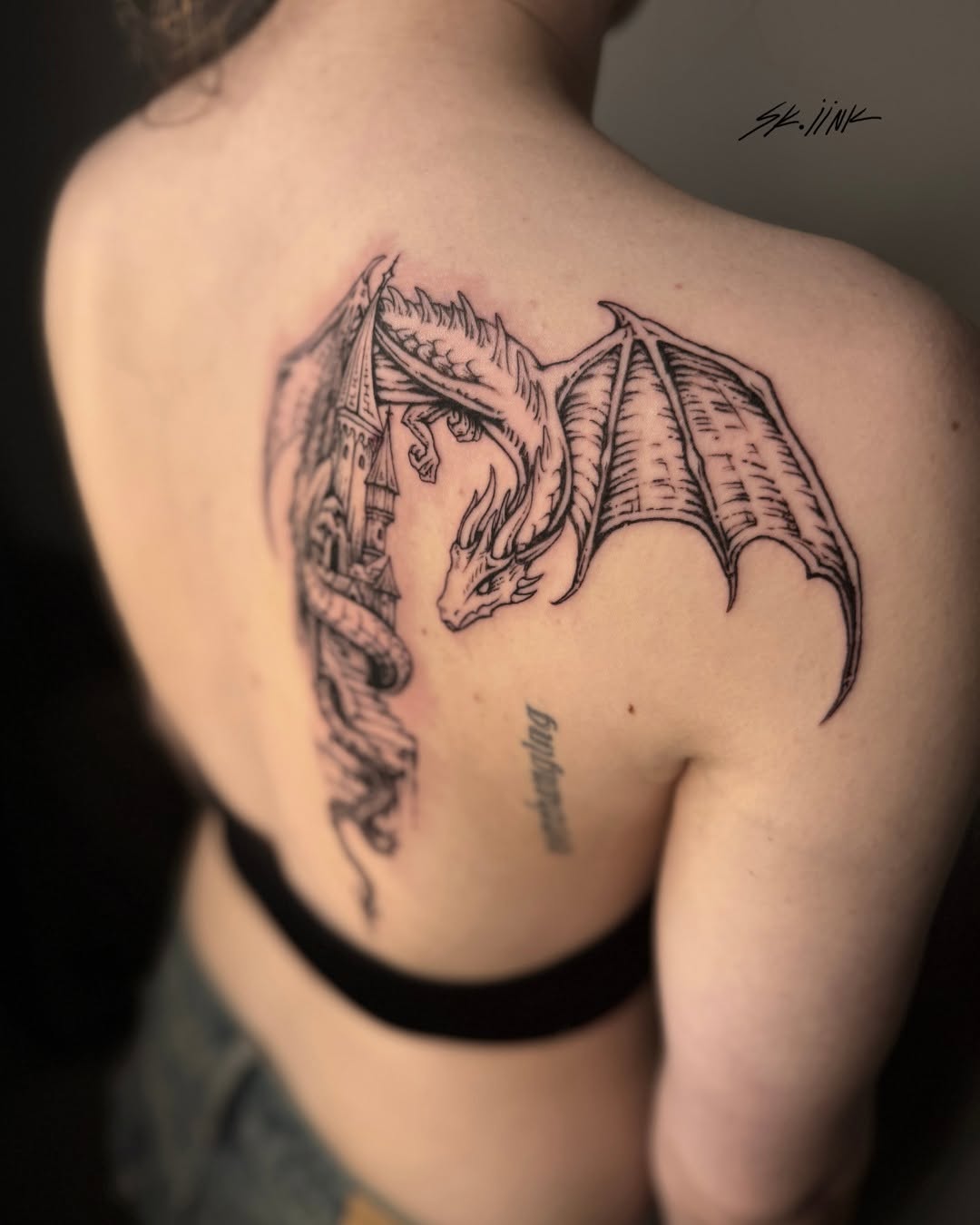Tattoo by @sk.iink — illustrative, black_and_grey
