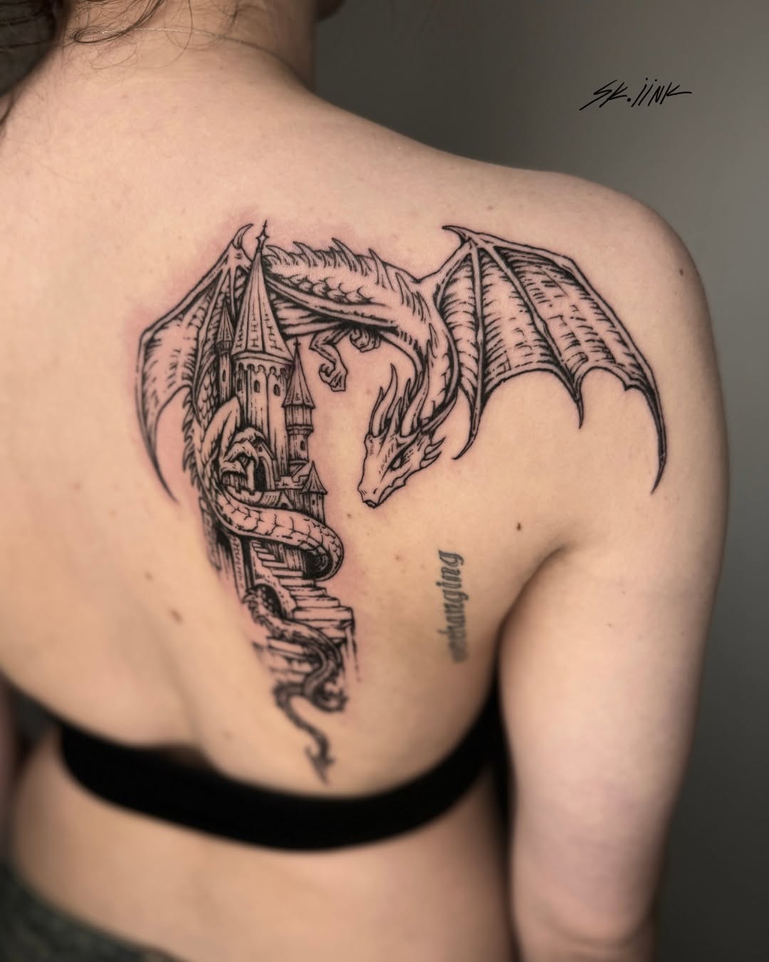 Tattoo by @sk.iink — illustrative, black_and_grey