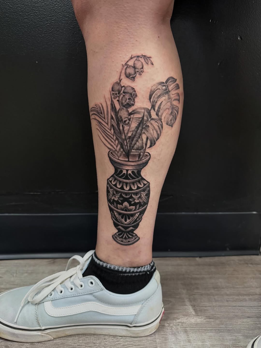 Tattoo by @d_goddess_tattoos — black_and_grey, realism