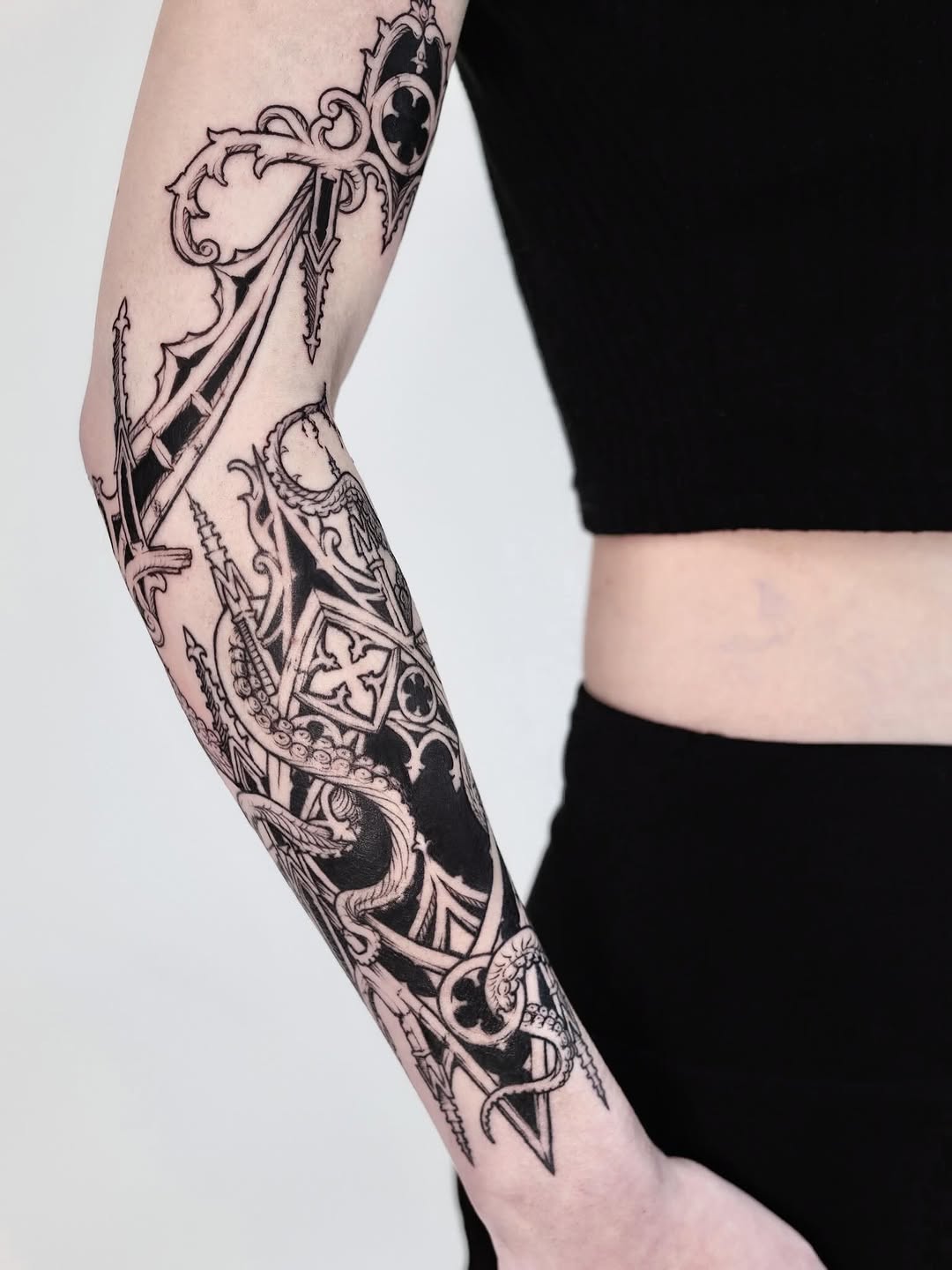Tattoo by @hollyhawk.ink โ blackwork, ornamental