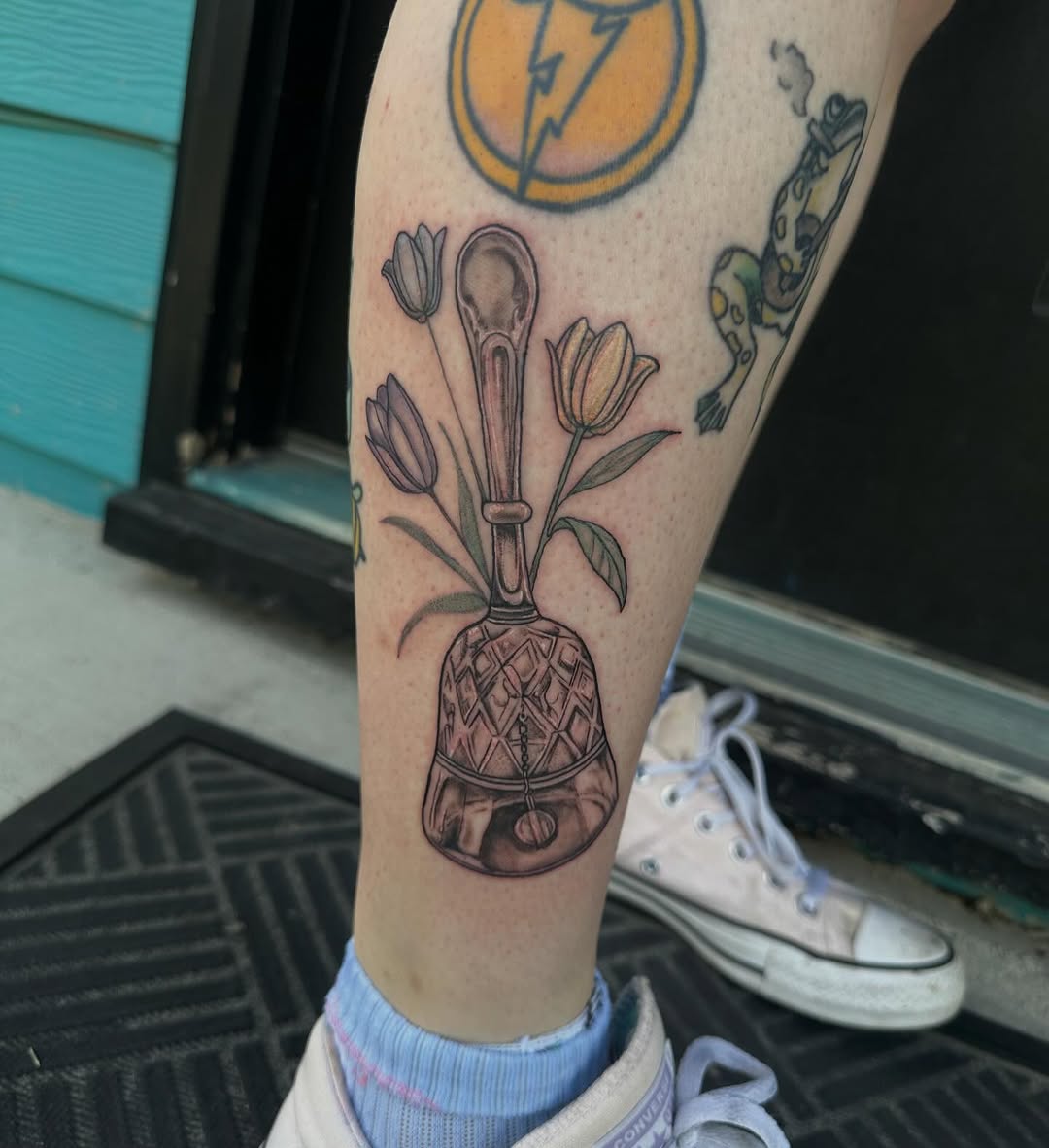 Tattoo by @mikala_tattoos — illustrative, black_and_grey