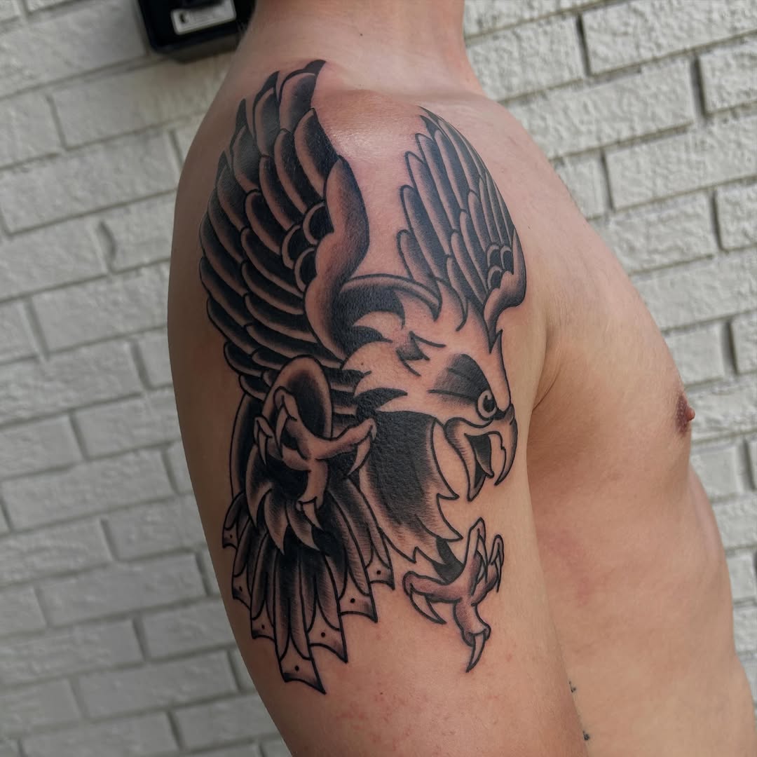 Tattoo by @mya.tattoos — american_traditional, black_and_grey