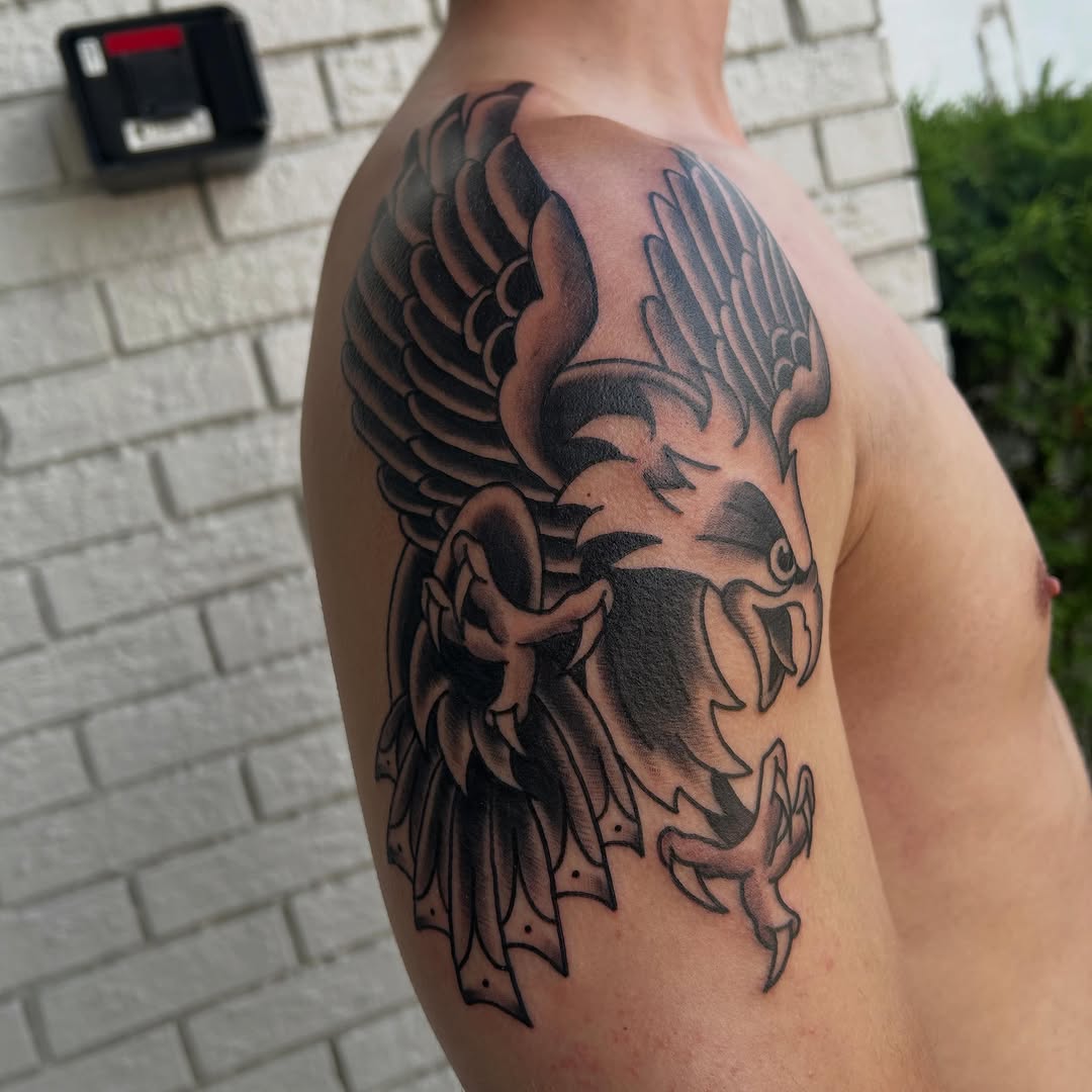 Tattoo by @mya.tattoos — american_traditional, black_and_grey