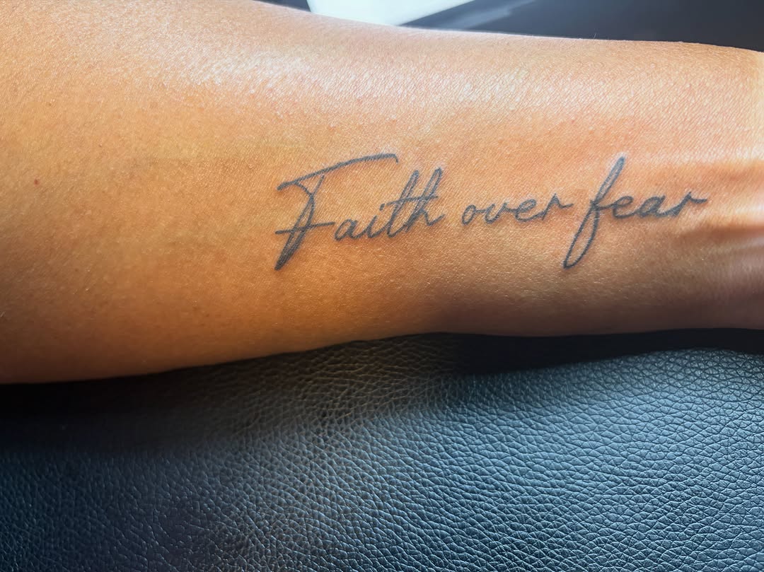 Tattoo by @_the876kid_ โ lettering_script, fine_line