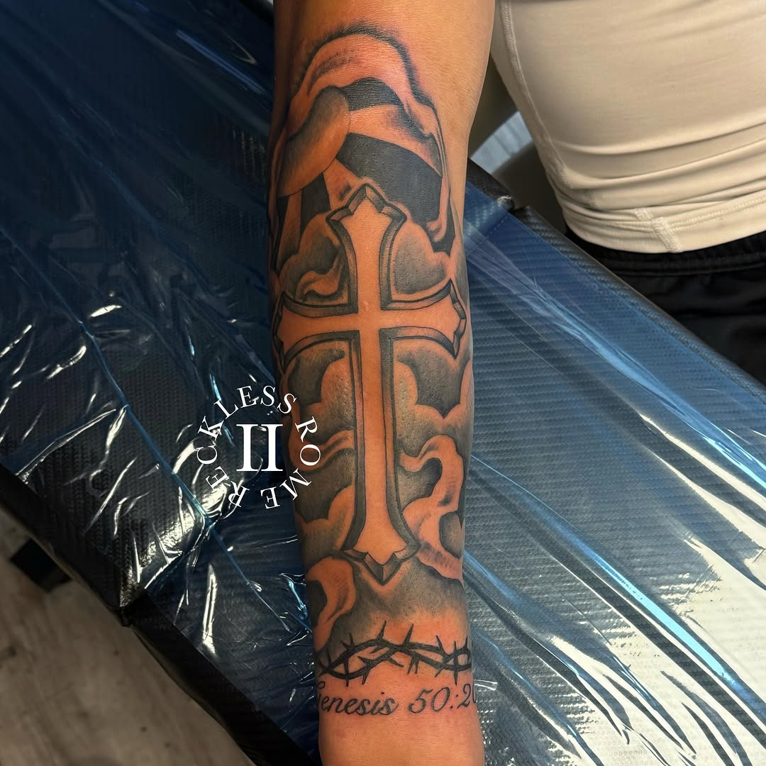 Tattoo by @2reckless__rome — black_and_grey