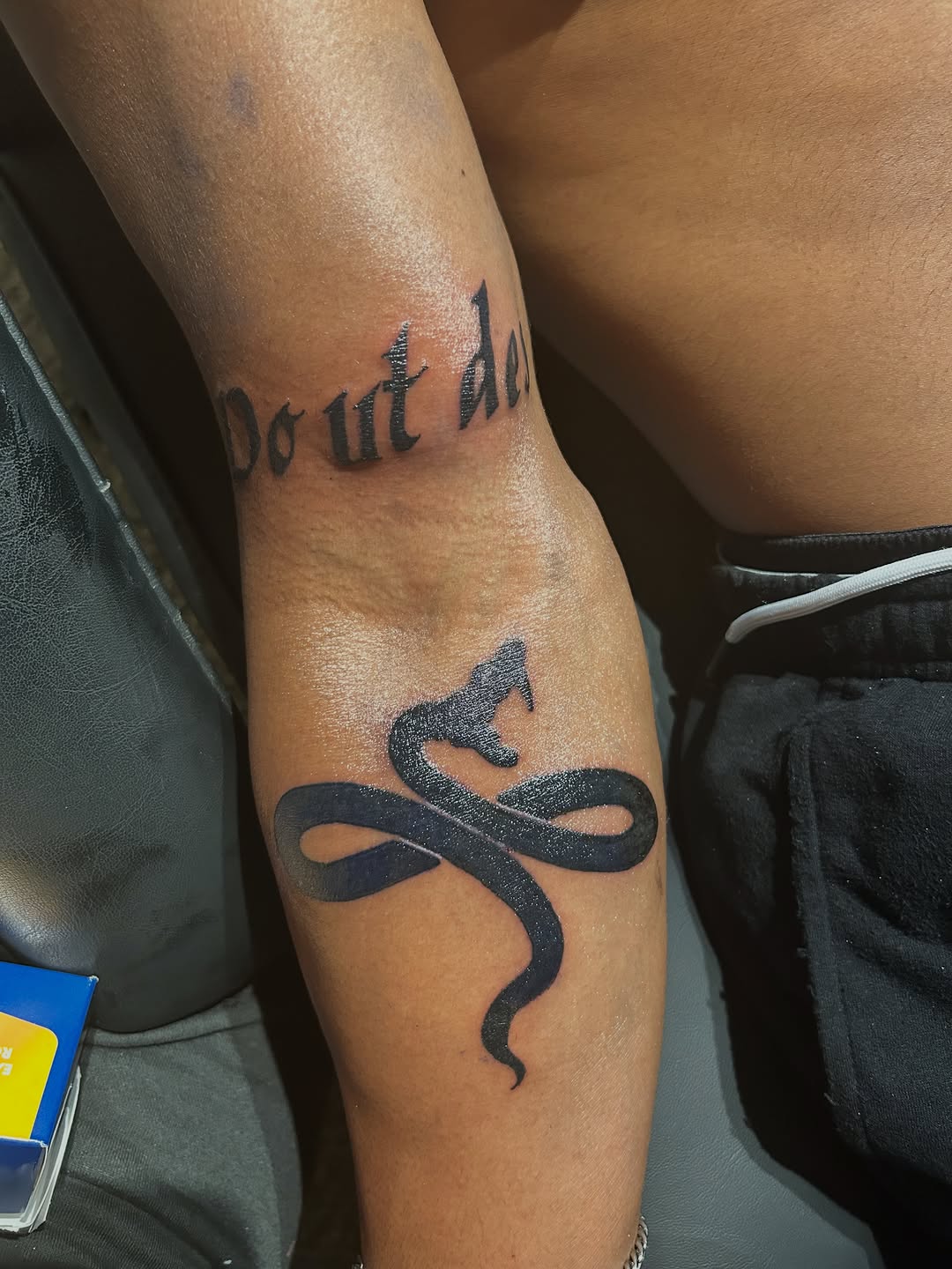 Tattoo by @tatzbythadon โ lettering_script, blackwork