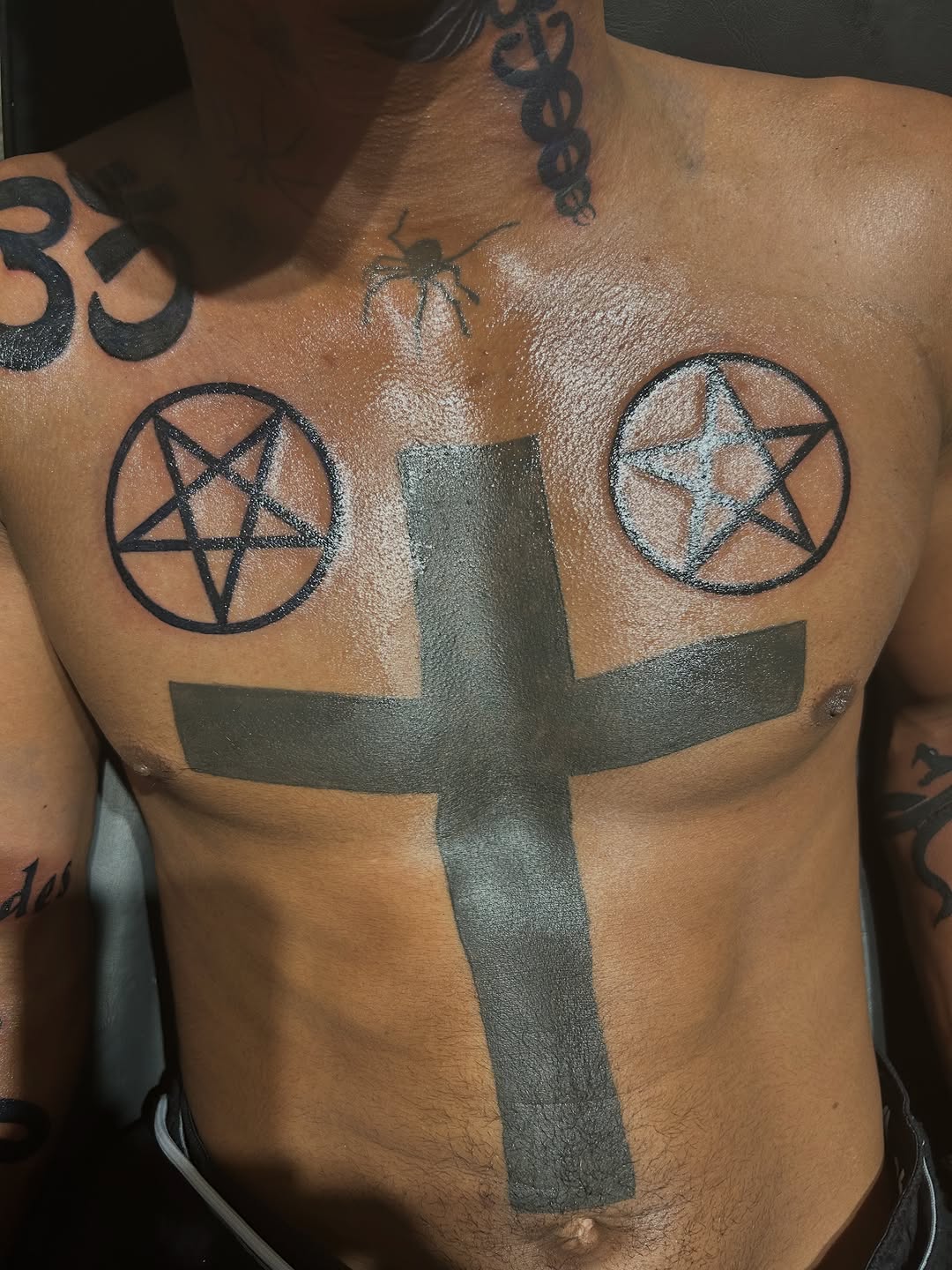 Tattoo by @tatzbythadon โ blackwork
