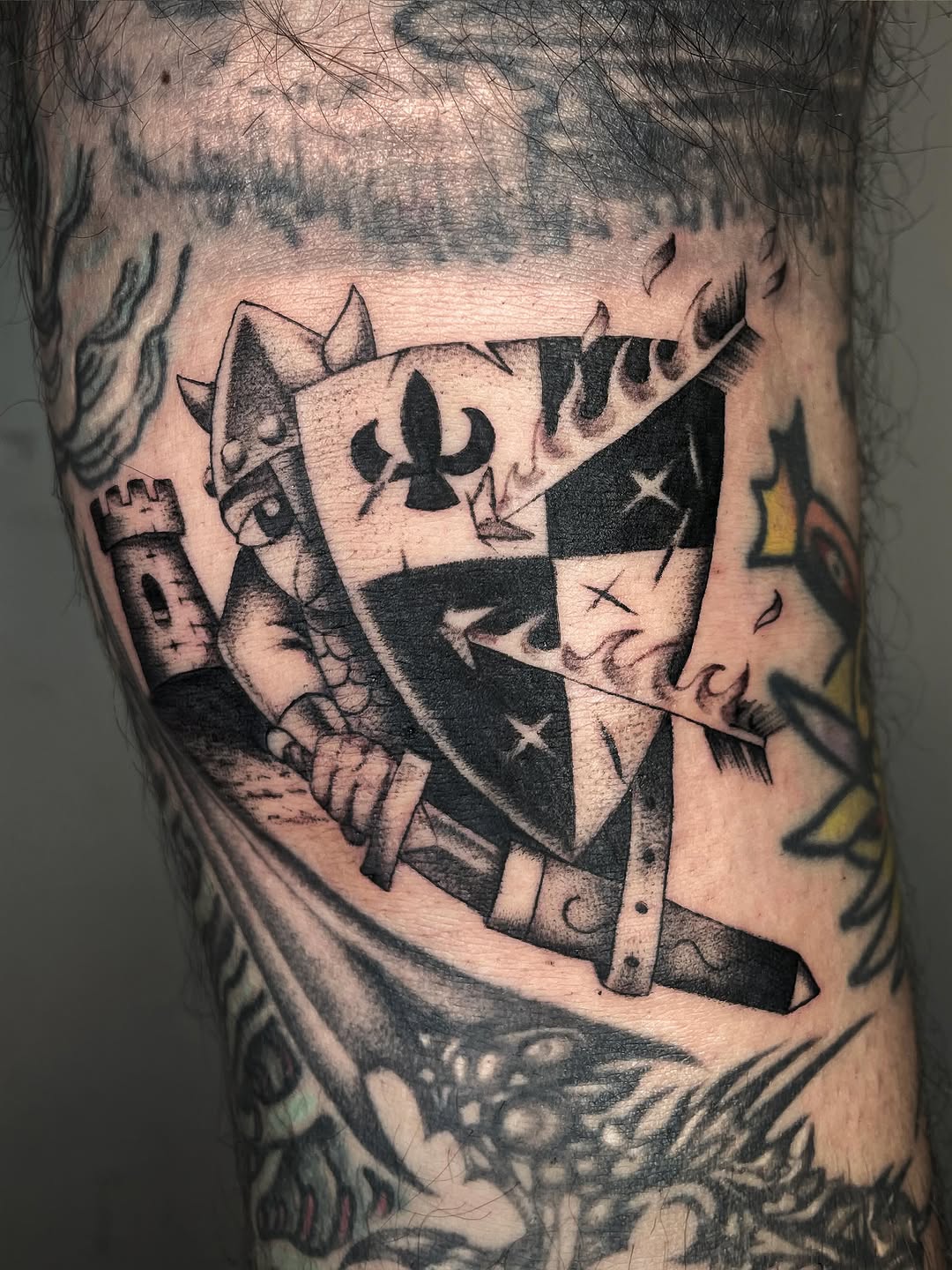 Tattoo by @ghostneedles_ β blackwork, black_and_grey