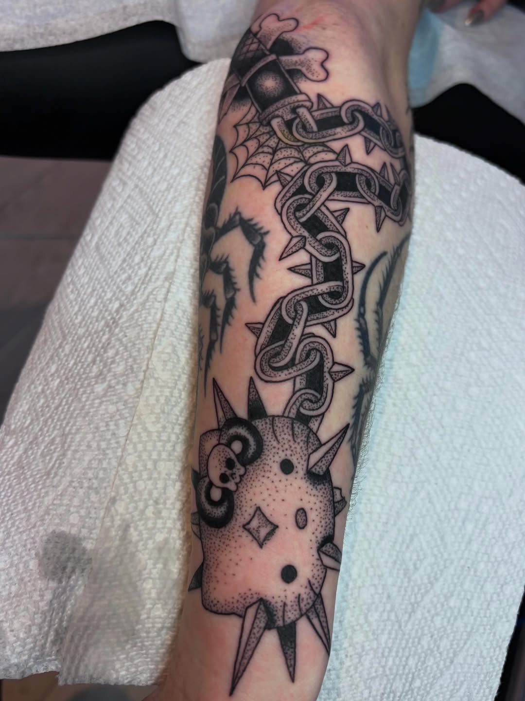 Tattoo by @evilnemec — black_and_grey, dotwork