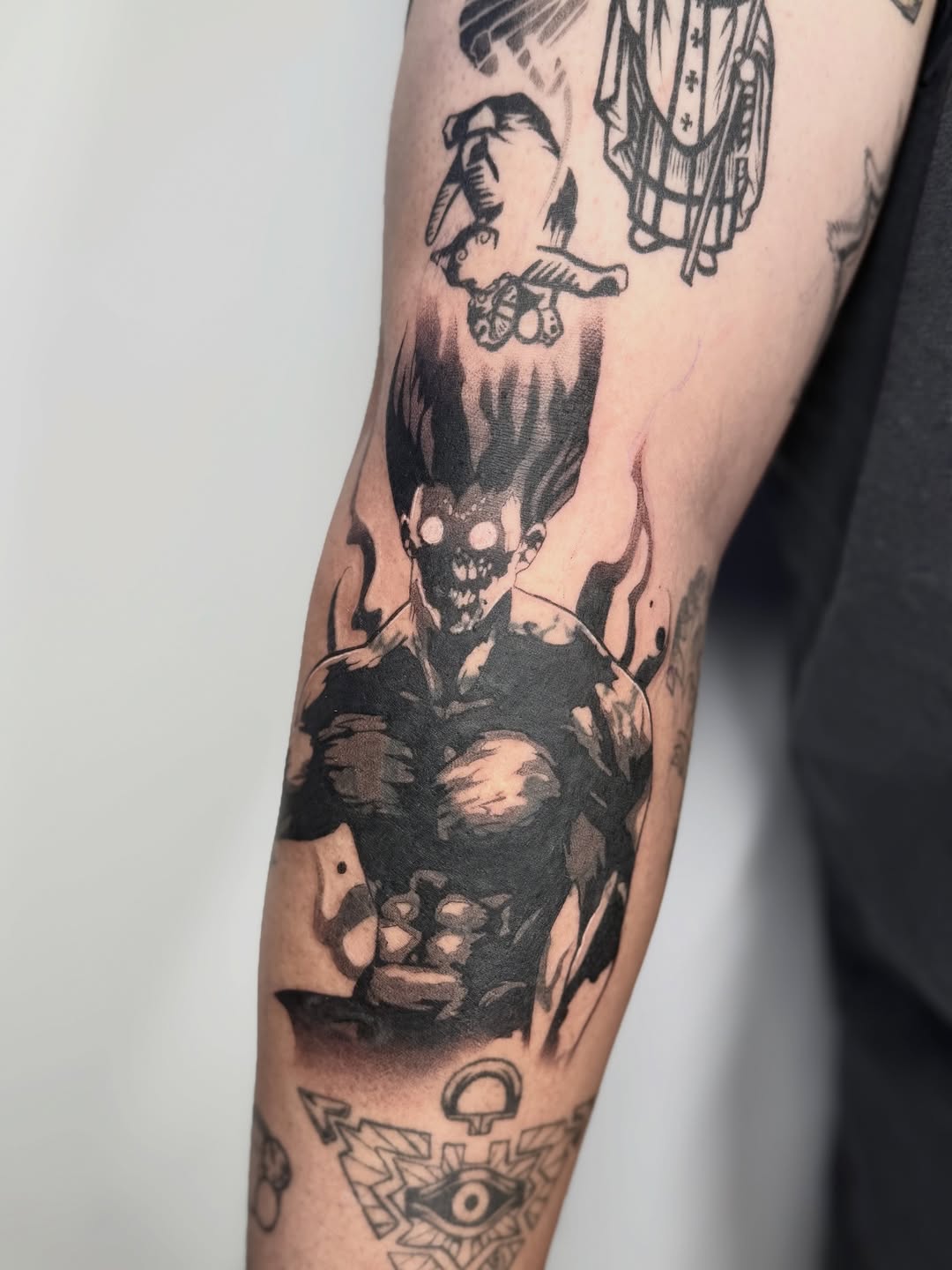 Tattoo by @abryvtattoos — black_and_grey, dark_realism