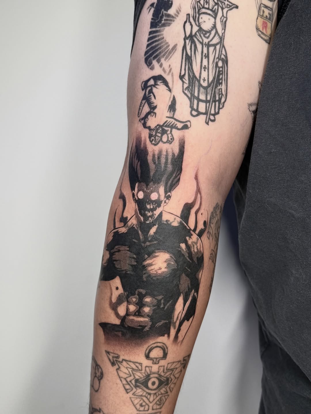 Tattoo by @abryvtattoos — black_and_grey, anime