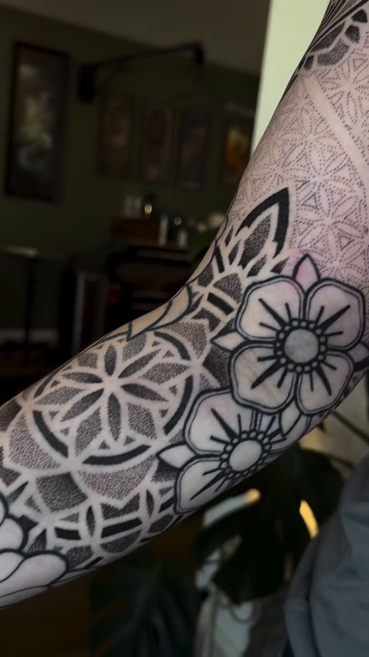 Tattoo by @symmetrychaos — blackwork, geometric