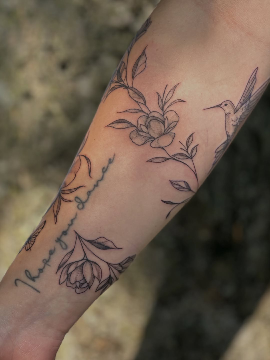 Tattoo by @natalierose.tattoo โ fine_line, lettering_script