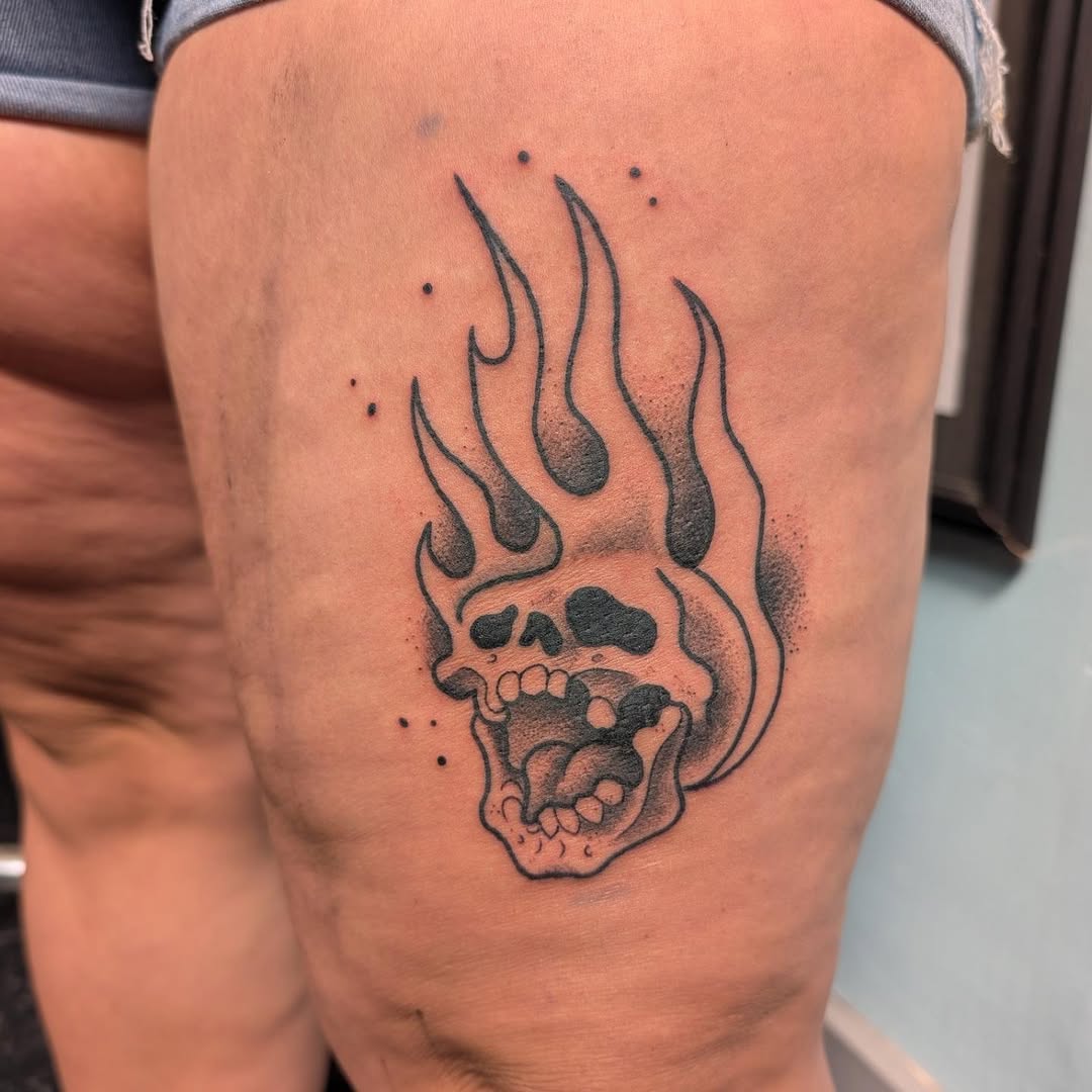 Tattoo by @nornnoszka — american_traditional, black_and_grey