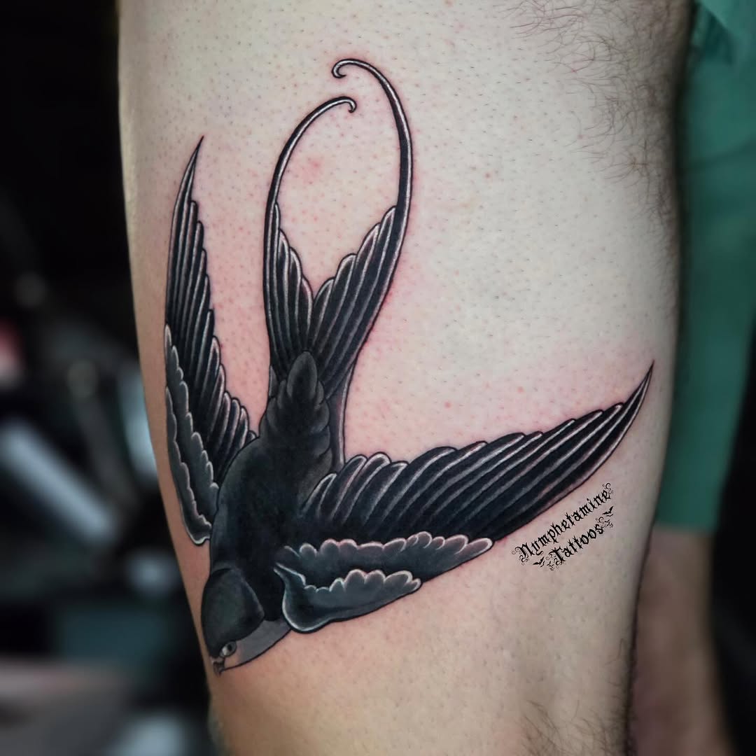 Tattoo by @nymphetamine_tattoos β american_traditional, black_and_grey
