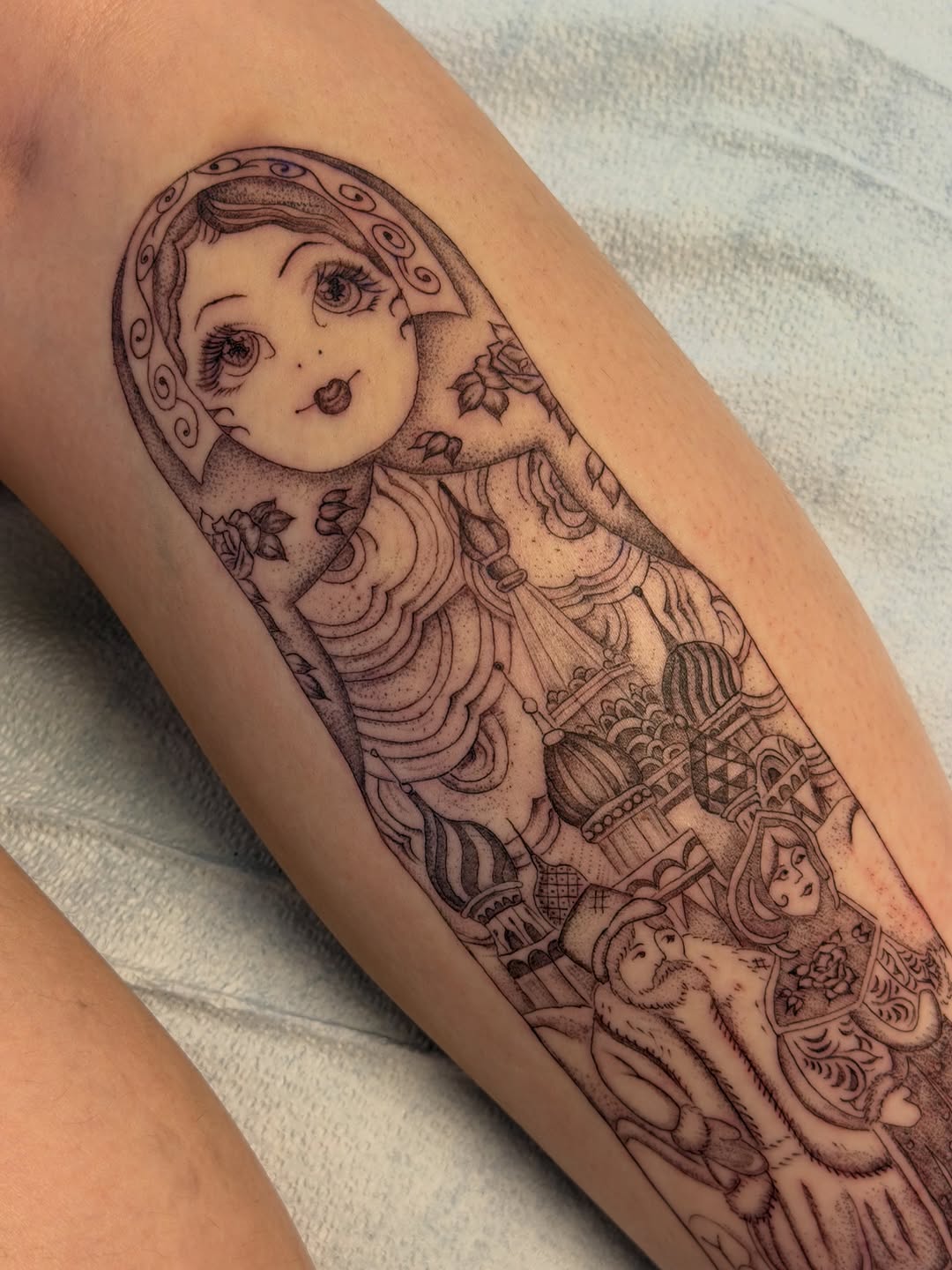 Tattoo by @maddacide — black_and_grey