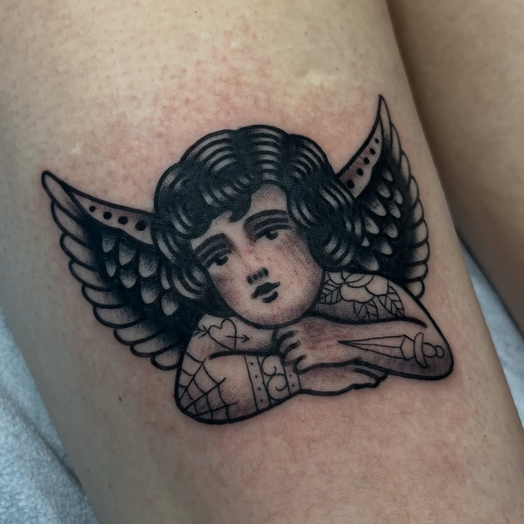 Tattoo by @andrewtattoos — american_traditional, black_and_grey