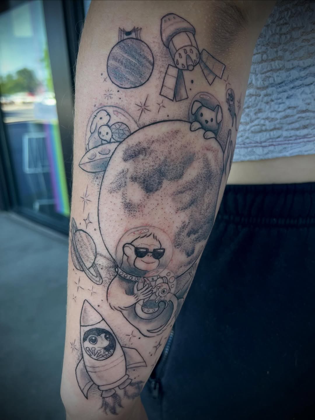 Tattoo by @freya_fataletattoo — illustrative, black_and_grey
