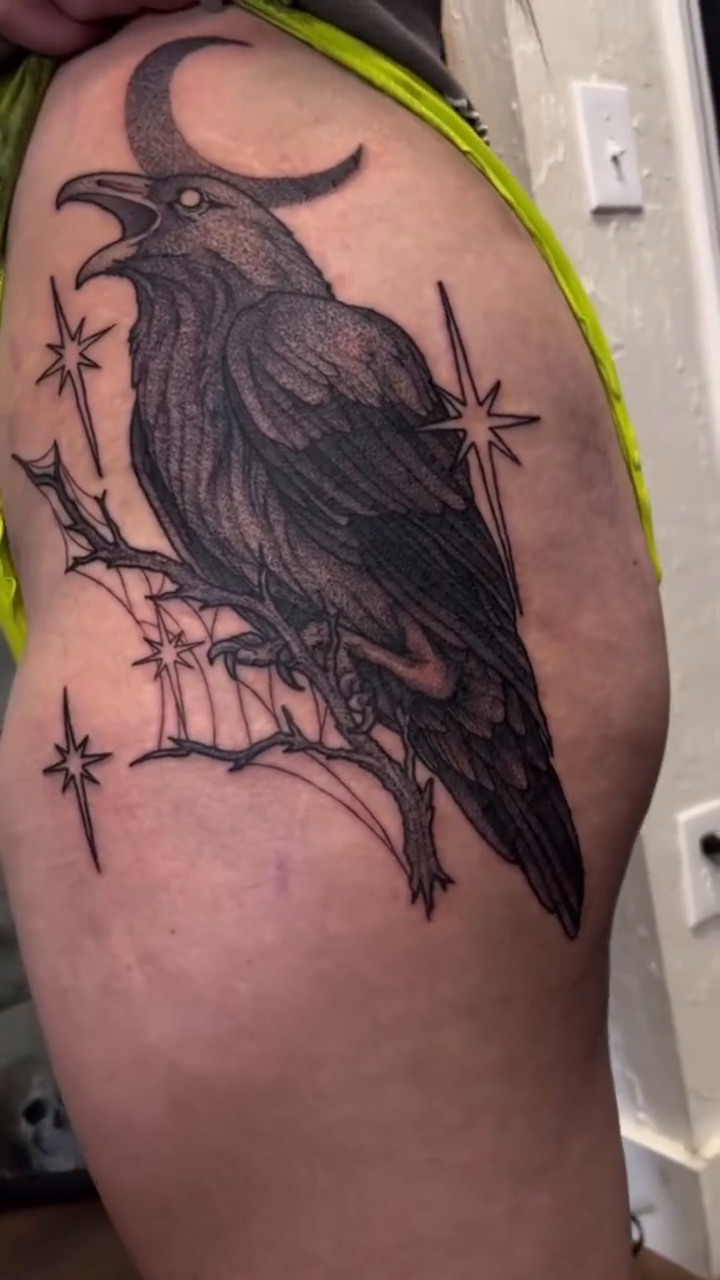Tattoo by @_sinnertattoos โ black_and_grey, dark_realism