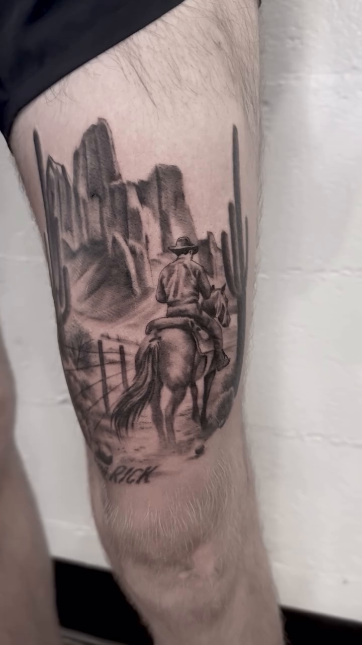 Tattoo by @drewfostertattoo — realism, black_and_grey